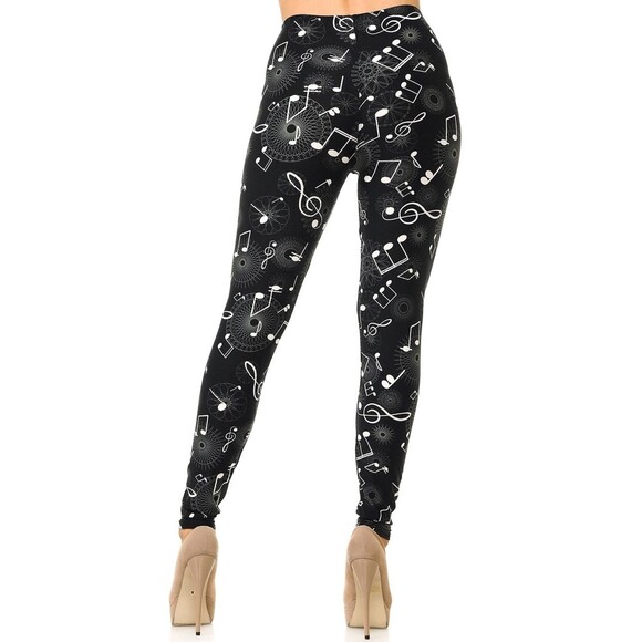 Plus Size Musical Note Leggings | Music Note, Music‎ Notes - Picture 4 of 12